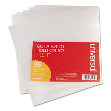 Universal® Project Folders, Letter Size, Clear, 25-pack freeshipping - TVN Wholesale